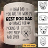 Dear World‘s Best Dog Dad Dog Head Outline Personalized Mug