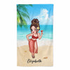 Summer Pretty Girl Personalized Beach Towel