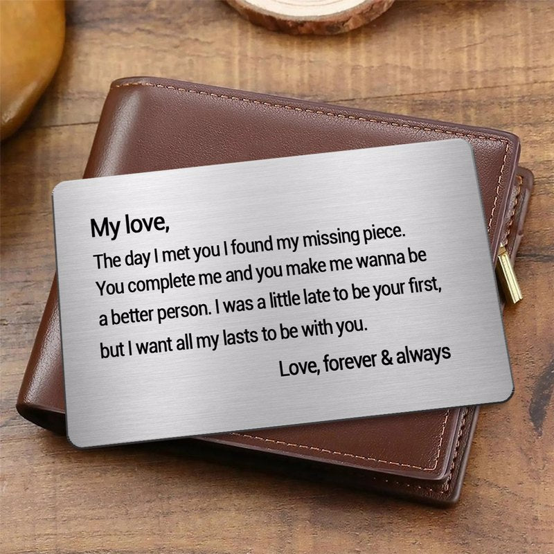 The Day I Met You I Found My Missing Piece Wallet Keepsake Metal Walle ...