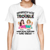 Tropical We‘re Trouble When We’re Together Pretty Besties Friends Personalized Shirt