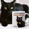 Good Morning Human Servant Photo Uploaded Gift For Cat Lover Personalized Mug