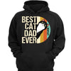 Best Cat Dad Half Circle Retro Personalized Hoodie Sweatshirt