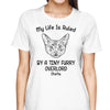 Life Ruled By Tiny Furry Overlords Cat Head Outline Personalized Shirt
