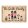 Standing Doll Family Personalized Doormat