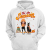 Fall Season Tis‘ The Season Doll Girl & Cute Sitting Dog Personalized Shirt