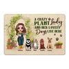 Crazy Plant Lady Dog Mom Gardening Gift Personalized Doormat