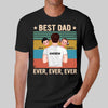 Retro Dad Carrying Doll Kids On Shoulder Best Dad Ever Father's Day Gift Personalized Shirt