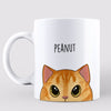 Simple Fluffy Cat Half Face Gift For Cat Lover Personalized Mug
