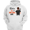 Rockin‘ The Dog Dad Life Man Carrying Dogs On Shoulder Personalized Hoodie Sweatshirt