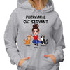 Purrsonal Cat Servant Doll Woman And Cats Sitting Personalized Hoodie Sweatshirt