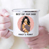 Best Cat Mom Ever Hugging Cat Personalized Campfire Mug