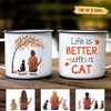 Fall Season Life Is Better With A Cat Personalized Campfire Mug