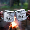 Happy Campers Outline Personalized Campfire Mug