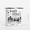 Happy Campers Outline Personalized Campfire Mug