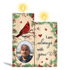 Always With You Holly Branch Memorial Photo Personalized Candle Holder