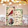 Always With You Holly Branch Memorial Photo Personalized Candle Holder