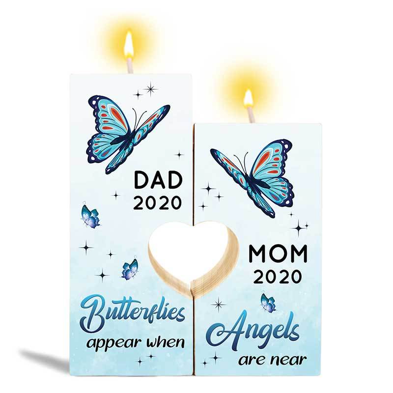Butterflies Appear When Angels Are Near Memorial Personalized Candle Holder