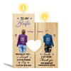 Denim Jacket Besties Personalized Candle Holder