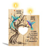Hummingbird Hard To Forget Memorial Personalized Candle Holder