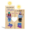 Long Distance Front View Besties Personalized Candle Holder