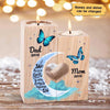 Moon And Butterflies Memorial Personalized Candle Holder