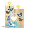 Moon And Butterflies Memorial Personalized Candle Holder