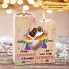 Our Love Story Rainbow Two Women LGBT Couple Personalized Candle Holder