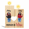 Partners In Wine Modern Besties Front View Personalized Candle Holder