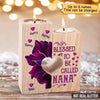 Purple Half Flower Blessed To Be Called Personalized Candle Holder