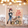 The Cat Whisperer Woman and Funny Cat Personalized Candle Holder