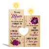 To My Mom Violet Flower Personalized Candle Holder