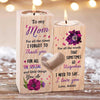 To My Mom Violet Flower Personalized Candle Holder