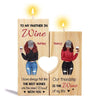 To My Partner In Wine Front View Personalzied Candle Holder