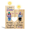 To My Sister Front View Personalized Candle Holder