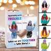 We‘re Trouble Besties Front View Personalized Candle Holder