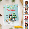 A Girl And Her Cats Christmas Personalized Postcard