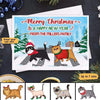 Cats Crossing Road Christmas Personalized Postcard