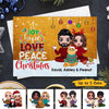 Couple & Cats Joy Hope Love Christmas Personalized Postcard