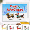 Dachshund Christmas Merry Woofmas Personalized Postcard