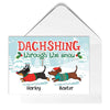 Dachshund Dachshing Through The Snow Christmas Personalized Cards