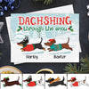 Dachshund Dachshing Through The Snow Christmas Personalized Cards