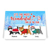 Fluffy Cat Walking In Winter Personalized Folded Greeting Card