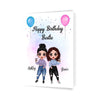 Happy Birthday Doll Besties Personalized Folded Greeting Card