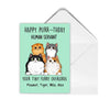 Happy Birthday Happy Purr-thday Fluffy Cats Personalized Postcard