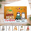 Joy Hope Love Peace Christmas Cats Personalized Postcard