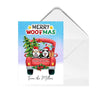 Merry Woofmas Peeking Dog Christmas Personalized Postcard