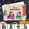 Merry Woofmas Peeking Dogs Christmas Personalized Postcard