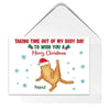 Sassy Fluffy Cats Taking Time Wish You Merry Christmas Personalized Postcard