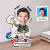Custom Face Photo Caricature Fisherman Gift For Fishing Lover Personalized Acrylic Wiggle Stand