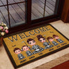 Skeleton Costume Doll Family Welcome Halloween Personalized Doormat